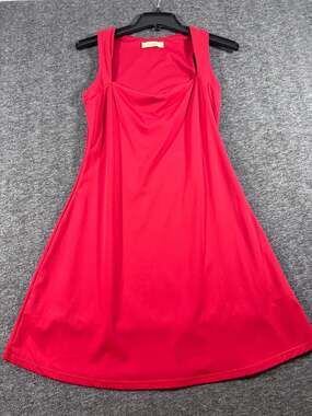 Qinsen Women's Red Square Neck Sleeveless A-Line Mini Athletic Dress